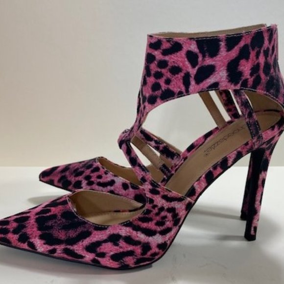Perlita Pink and Black Leopard Heels - Picture 3 of 7